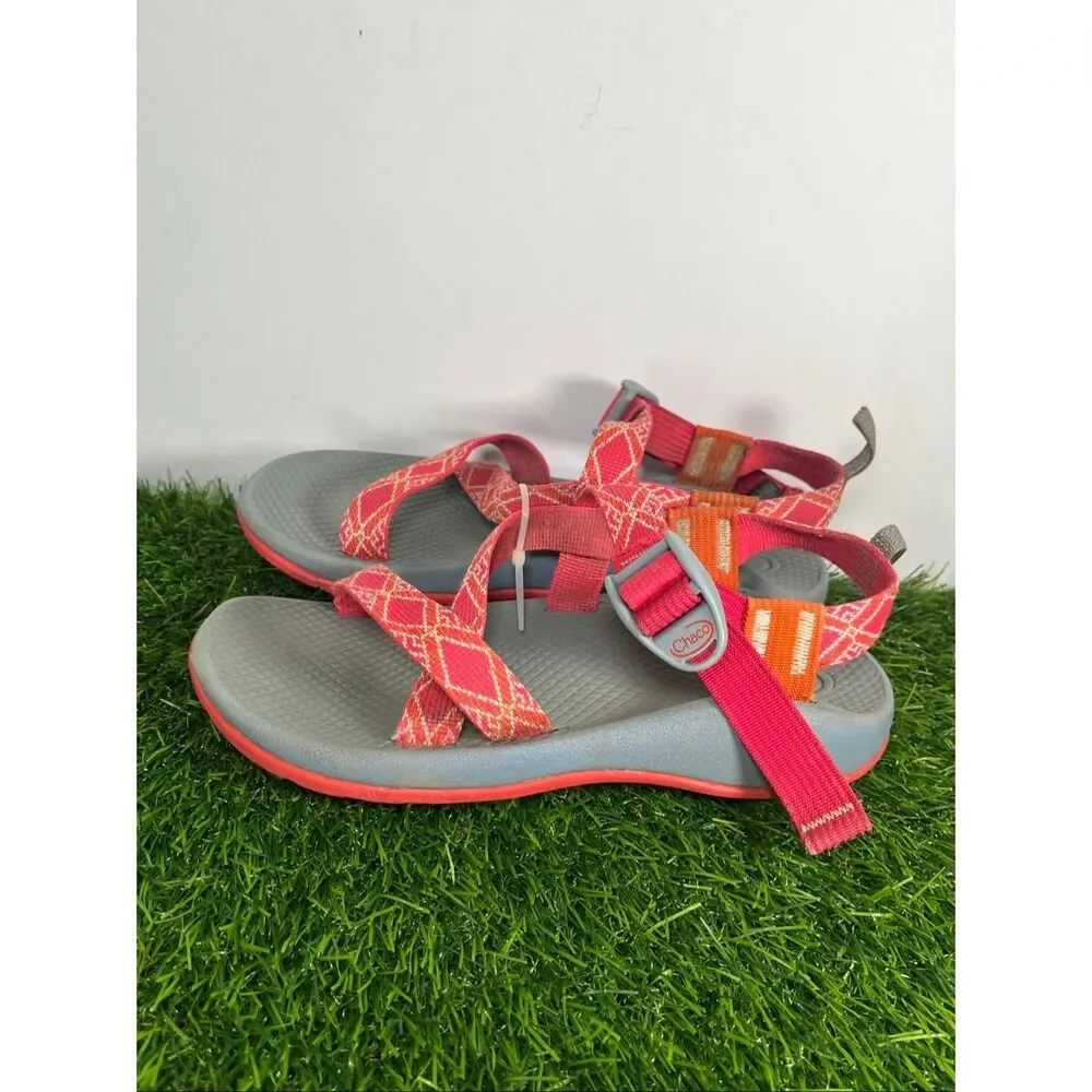 Chaco Z Strap Sandals Kids Size 4 Youth Red Orange Hiking Outdoor